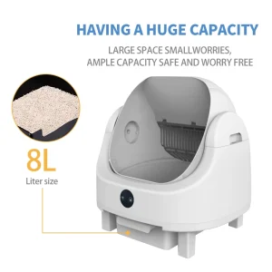 HEYBO PET Smart Self-Cleaning Cat Litter Box – Large Capacity Automatic Litter Box with App Control, Safety Sensors & Odor-Free Waste Bin