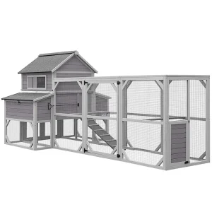 134.5" Extra Large Chicken Coop with Run for 8-10 Chickens ( Inner Space 55.12ft²)