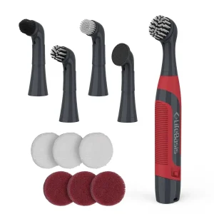 Cordless Electric Cleaning Brush – Mini Power Scrubber with 5 Brush Heads, Waterproof Grout Cleaner for Bathroom & Kitchen Tiles