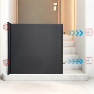 Automatic Extendable Pet Gate Barrier Anti Jump Fence for Dogs Cats with Anti Escape Door Stoppers