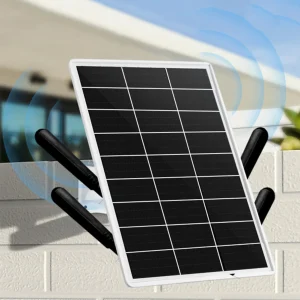 Solar Panel Powered 4G LTE WiFi Router IP66 Waterproof Outdoor Wireless Router WiFi Hotspot for Outdoor Security Camera Phone PC