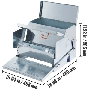SucceBuy Automatic Chicken Feeder – 25 lb Capacity Galvanized Steel Poultry Feeder, Feeds Up to 10 Chickens for 11 Days