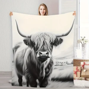 Highland Cow Flannel Blanket