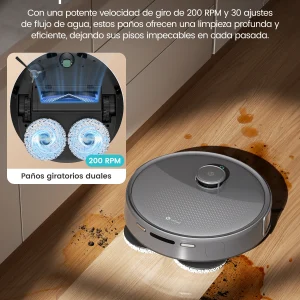 M3 Max Robot Vacuum, Robot Vacuum and Mop,  Anti-Tangle Brushes, Dual Spinning Mop, Auto Mop Washing