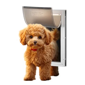 SucceBuy Pet Door – Aluminum Frame Doggy Door with Lockable Flap System, Weatherproof, Easy Installation for Interior & Exterior Doors