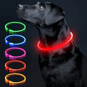 USB Rechargeable LED Luminous Dog Collar Light – Flashing Glowing Safety Necklace for Dogs & Cats, Anti-Lost Pet Collar Accessory